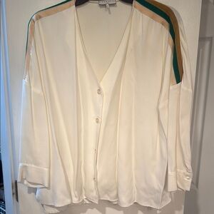 Sandro Cream Boxy 3/4 Sleeve Blouse